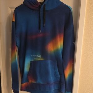 Hollister Blue and Rainbow Men's Sweater